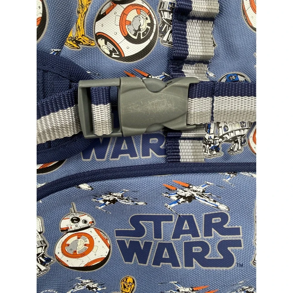 Pottery Barn Kids Star Wars Mackenzie Backpack Blue R2-D2 C-3PO BB-8 Droids